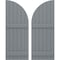 Ekena Millwork Americraft 6-Board (2 Batten) Wood Joined Board-n-Batten Shutters w/ Arch Top, ARW101BQ621X77CHH, PR ARW101BQ621X77CHH - alternate 1
